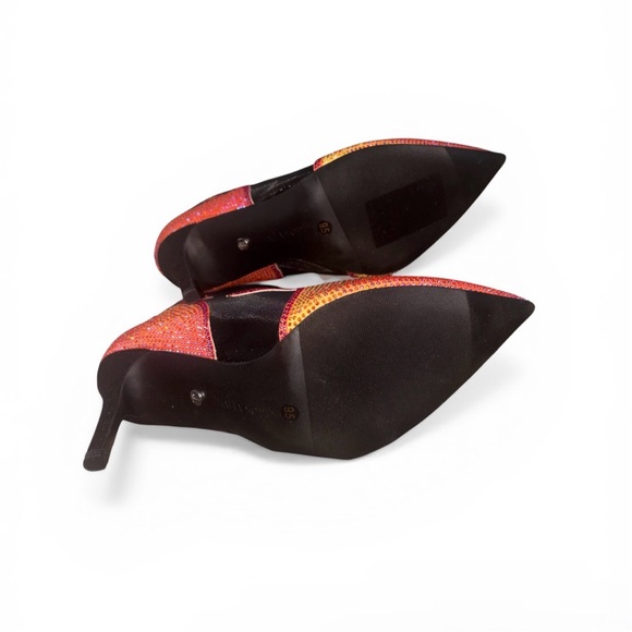 Thalia Sodi Brand New! Black and Yellow Flame Heeled Boots size 9.5 sparky - Picture 5 of 7